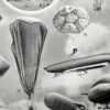 Aéronautique, aviation et ballons, planche originale 1948
