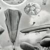 aeronautique-b22.jpg Aéronautique, aviation et ballons, planche originale 1948 – verso encadré en décoration murale