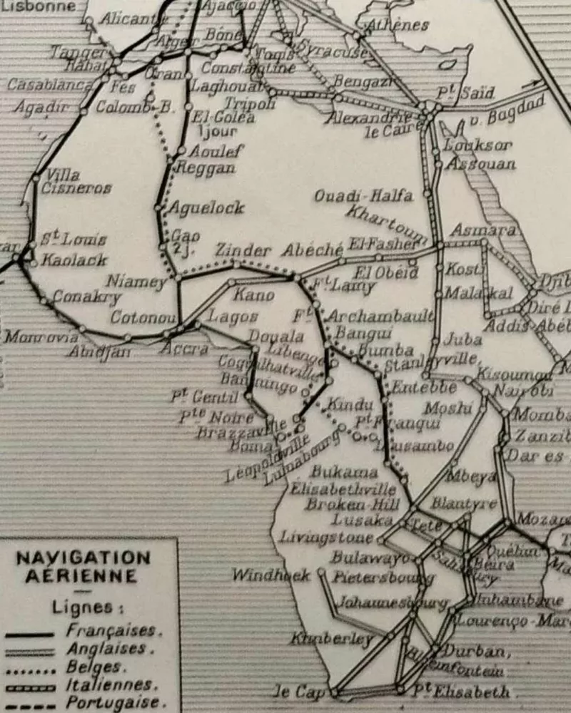 Afrique, carte politique et thématique 1948 – verso encadré en décoration murale