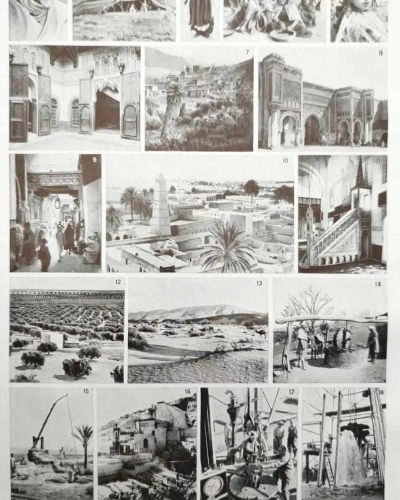 Afrique du Nord, carte politique et thématique 1948 – planche ancienne entière