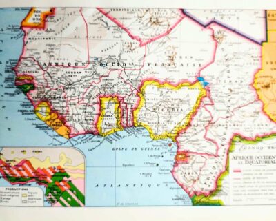 Afrique occidentale française, carte ancienne 1948