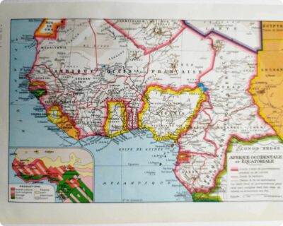 Afrique occidentale française, carte ancienne 1948