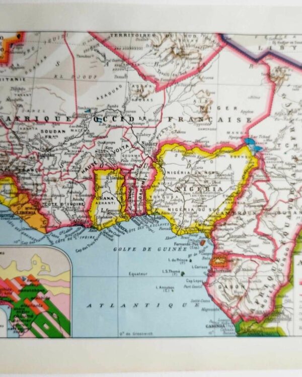 Afrique occidentale française, carte ancienne 1948