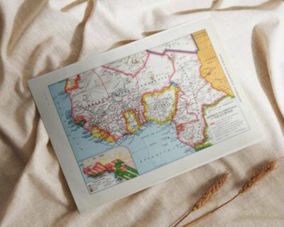Afrique occidentale française, carte ancienne 1948