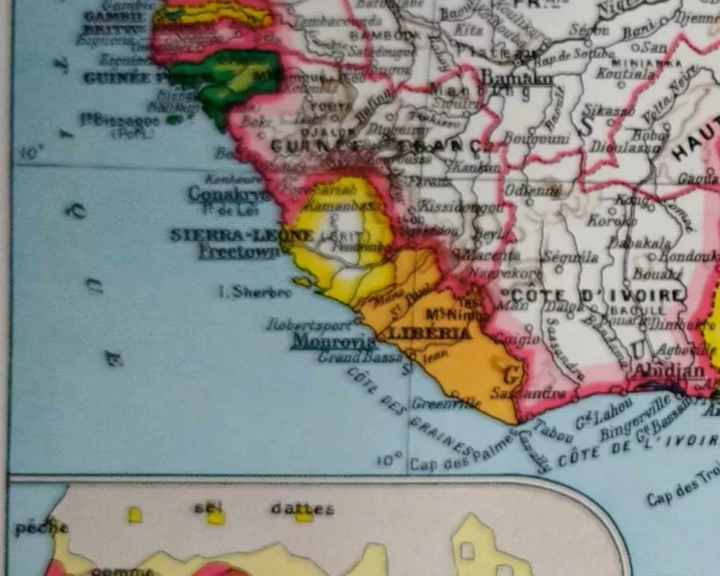 afrique-occidentale-cartea13.jpg Afrique occidentale française, carte ancienne 1948 – détail de la planche ancienne