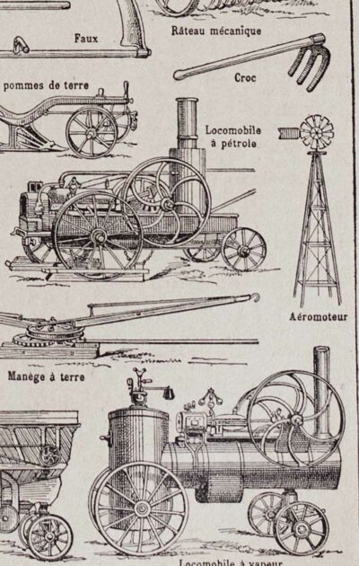 Agriculture et machines agricoles, planche originale 1930