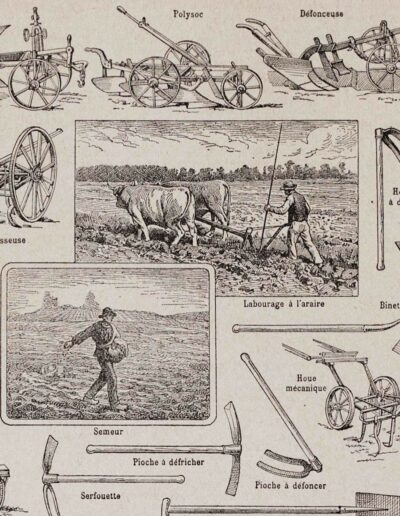 Agriculture et machines agricoles, planche originale 1930
