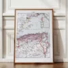 Carte ancienne Algérie, planche originale années 1930 – planche encadrée en décoration murale