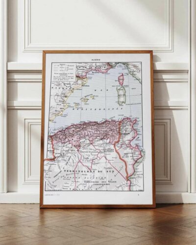 Carte ancienne Algérie, planche originale années 1930