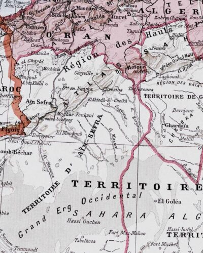 Carte ancienne Algérie, planche originale années 1930