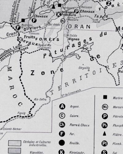 Carte ancienne Algérie, planche originale années 1930