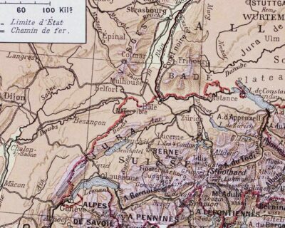 Carte ancienne Alpes, planche originale années 1930