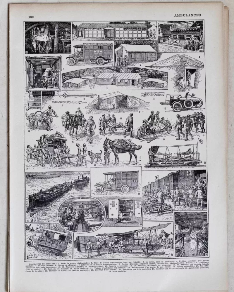 ambulances-a11.jpg Ambulances et secours militaires, planche ancienne années 1930