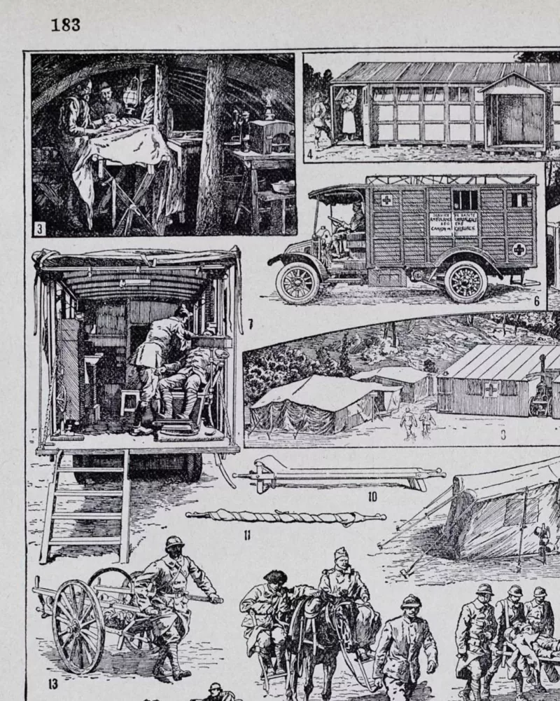 ambulances-a13.jpg Ambulances et secours militaires, planche ancienne années 1930 – détail de la planche ancienne