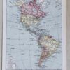 Amérique, carte ancienne et planche géographique années 1930