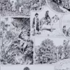 Amérique, carte ancienne et planche géographique années 1930 – verso encadré en décoration murale