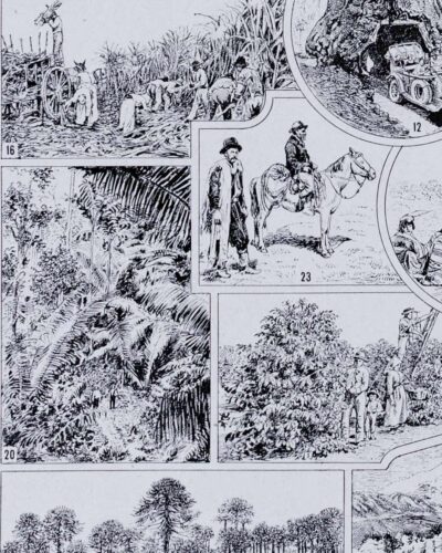 Amérique, carte ancienne et planche géographique années 1930