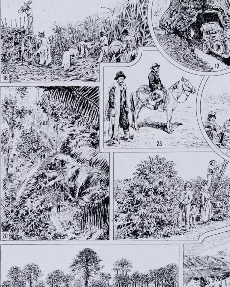 Amérique, carte ancienne et planche géographique années 1930 – verso encadré en décoration murale
