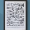 Amérique, carte ancienne et planche géographique années 1930