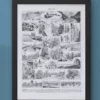 Amérique, carte ancienne et planche géographique années 1930 – verso du document ancien
