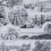Amérique, carte ancienne et planche géographique années 1930 – verso encadré en décoration murale