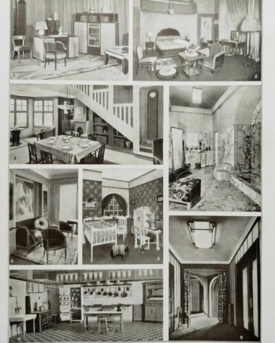 Ameublement et intérieurs modernes, planche décorative 1930