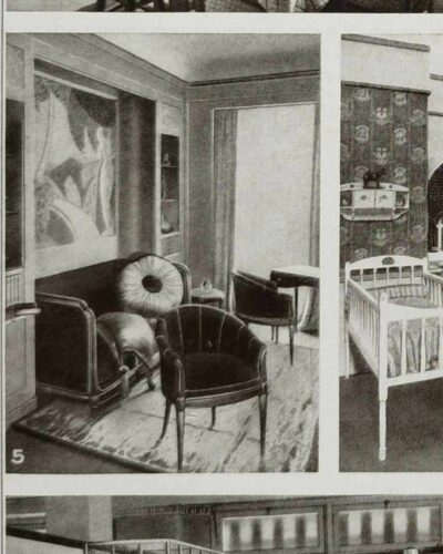 Ameublement et intérieurs modernes, planche décorative 1930