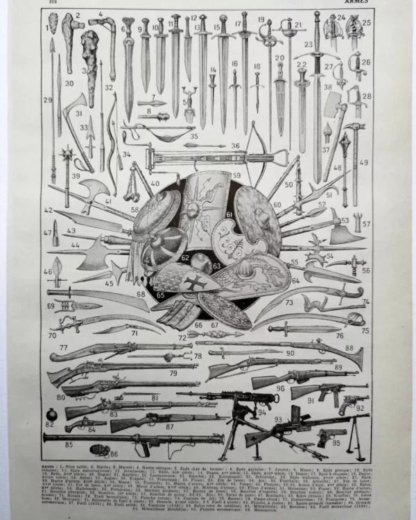 armes-a11.jpg Armes, planche historique originale vers 1950