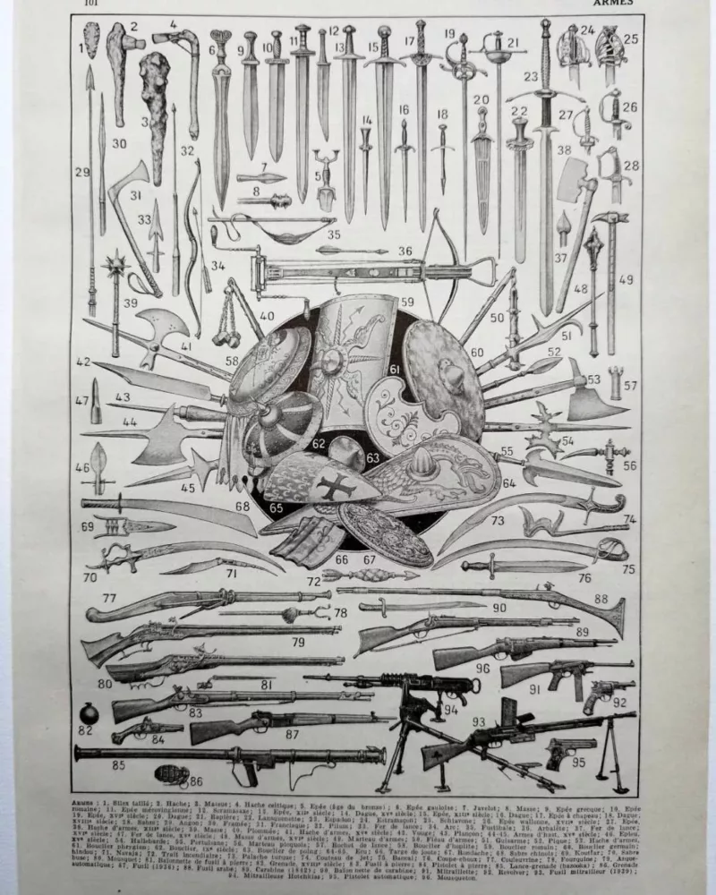 armes-a11.jpg Armes, planche historique originale vers 1950