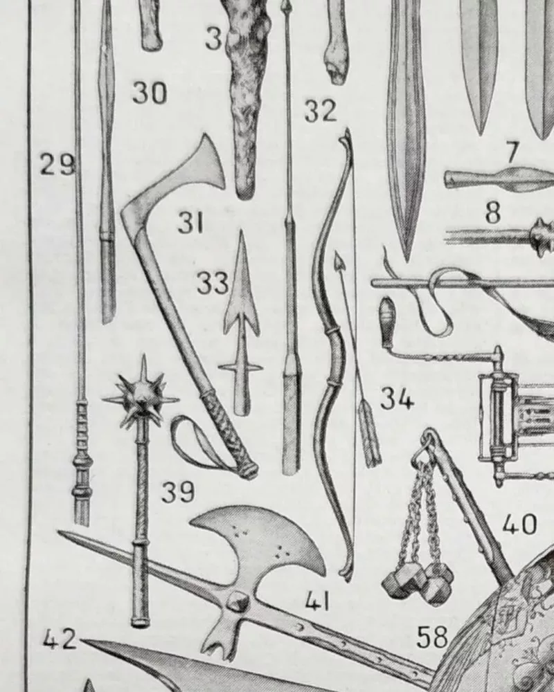 armes-a14.jpg Armes, planche historique originale vers 1950 – détail de la planche ancienne