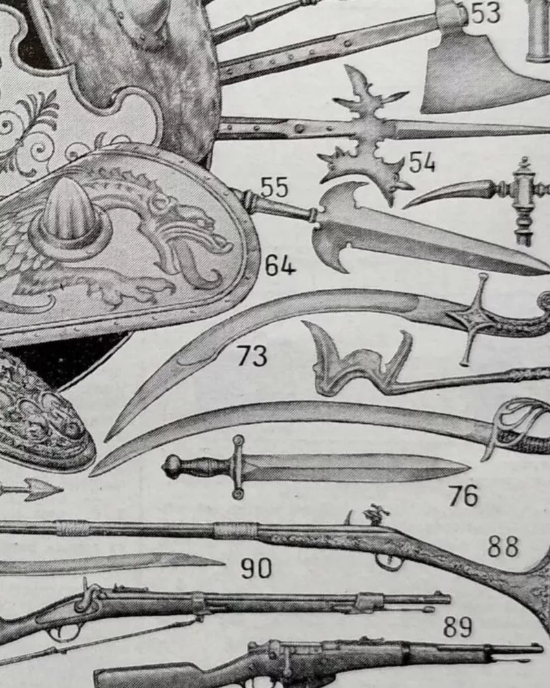 armes-b14.jpg Armes, planche historique originale vers 1950 – détail de la planche ancienne