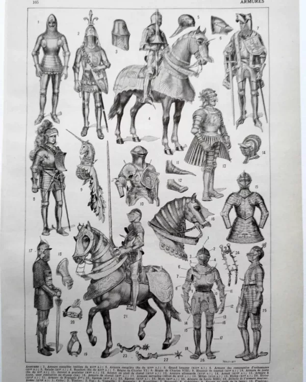 armures-a11.jpg Armures, planche historique de Chéri Hérouard vers 1950