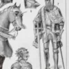 Armures, planche historique de Chéri Hérouard vers 1950 – détail de la planche ancienne