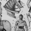 Armures, planche historique de Chéri Hérouard vers 1950 – détail de la planche ancienne