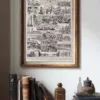 Asie, scènes historiques et carte géopolitique, planche 1930