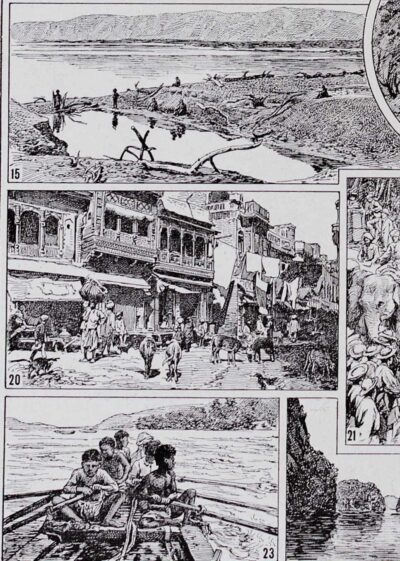 asie-02.jpg Asie, scènes historiques et carte géopolitique, planche 1930