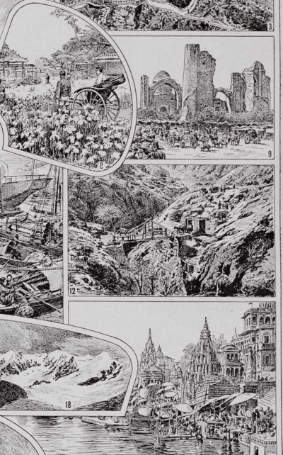 asie-05.jpg Asie, scènes historiques et carte géopolitique, planche 1930