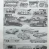 Automobiles, planche technique originale 1950 – planche ancienne entière