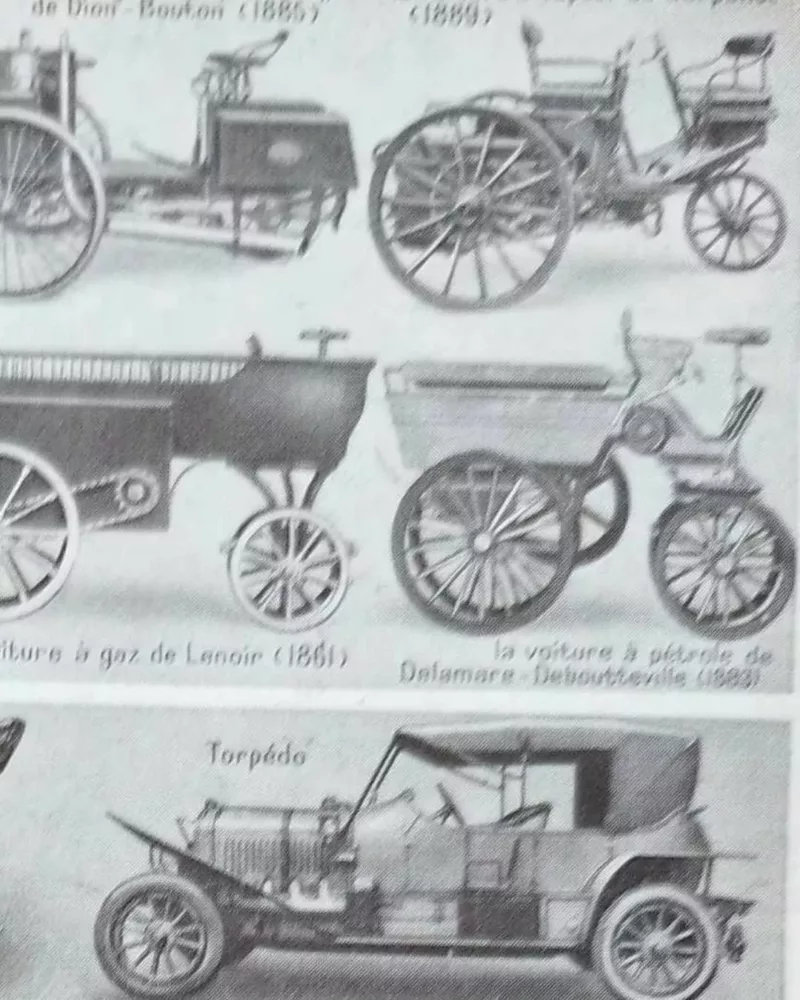 Automobiles, planche technique originale 1950 – détail de la planche ancienne