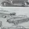 Automobiles, planche technique originale 1950 – détail de la planche ancienne