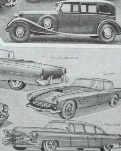 automobiles-b14.jpg Automobiles, planche technique originale 1950
