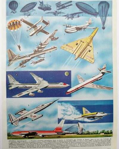 aviation-a11.jpg Aviation, planche encyclopédique originale 1950