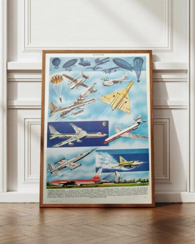 aviation-a12.jpg Aviation, planche encyclopédique originale 1950