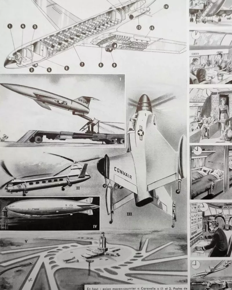 aviation-a20.jpg Aviation, planche encyclopédique originale 1950 – verso du document ancien