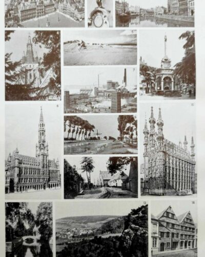 Belgique, carte géographique et photographies 1950