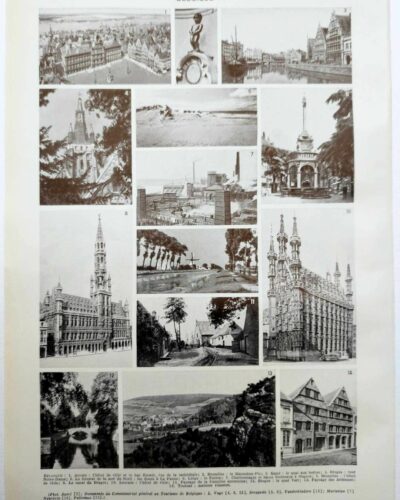 Belgique, carte géographique et photographies 1950