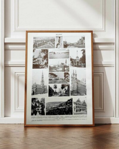 Belgique, carte géographique et photographies 1950