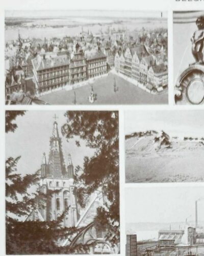 Belgique, carte géographique et photographies 1950