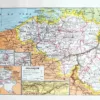 Belgique, carte géographique et photographies 1950 – planche ancienne entière
