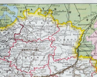 Belgique, carte géographique et photographies 1950